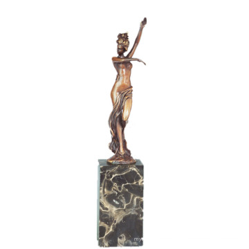 Weibliche Kunstsammlung Bronze Skulptur Nude Lady Decor Messing Statue TPE-739